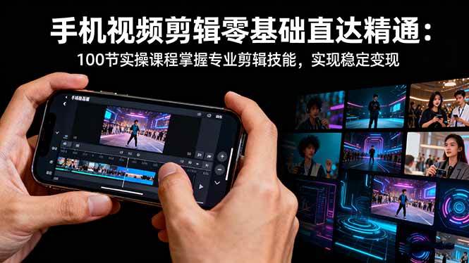 （16466期）手机视频剪辑零基础直达精通：100节实操课程掌握专业剪辑技能，实现稳…-创业资源网