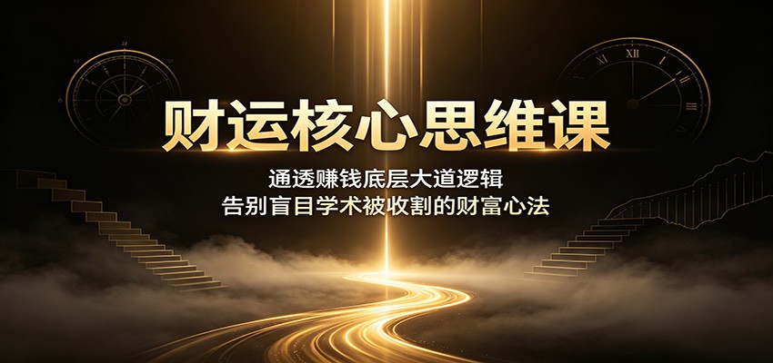 财运核心思维课：通透赚钱底层大道逻辑，告别盲目学术被收割的财富心法-创业资源网