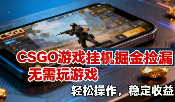 CSGO游戏挂G掘金捡漏,不需要玩游戏,操作简单,收益稳定【揭秘】-创业资源网