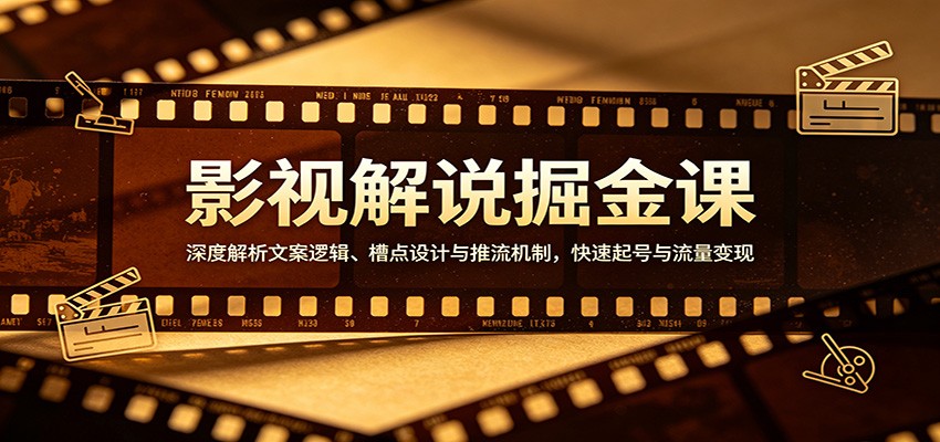 影视解说掘金课：深度解析文案逻辑、槽点设计与推流机制，快速起号与流量变现-创业资源网