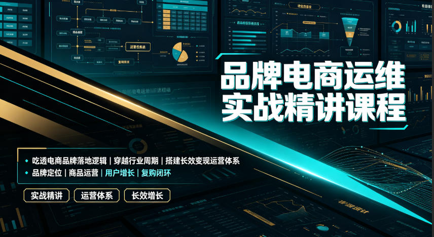 品牌电商运维实战精讲课程｜吃透电商品牌落地逻辑、穿越行业周期、搭建长效变现运营体系-创业资源网