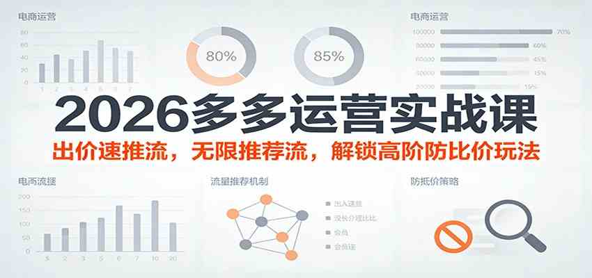 2026多多运营实战课：出价速推流，无限推荐流，解锁高阶防比价玩法（更新）-创业资源网