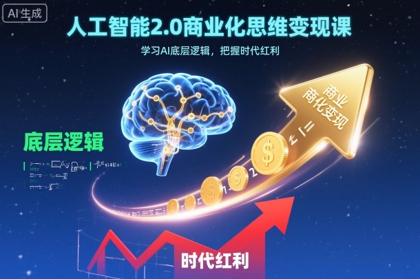 人工智能2.0商业化思维变现课，学习AI底层逻辑，把握时代红利-创业资源网
