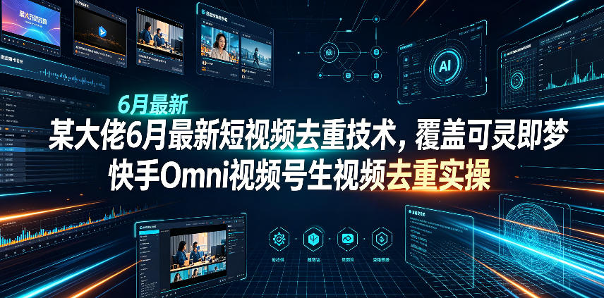 某大佬6月最新短视频去重技术，覆盖可灵即梦快手Omni视频号生视频去重实操-创业资源网