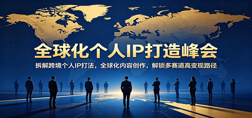 全球化个人IP打造峰会：拆解跨境个人IP打法，全球化内容创作，解锁多赛道高变现路径-创业资源网