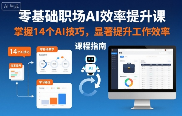 零基础职场AI效率提升课,掌握14个AI技巧,显著提升工作效率-创业资源网