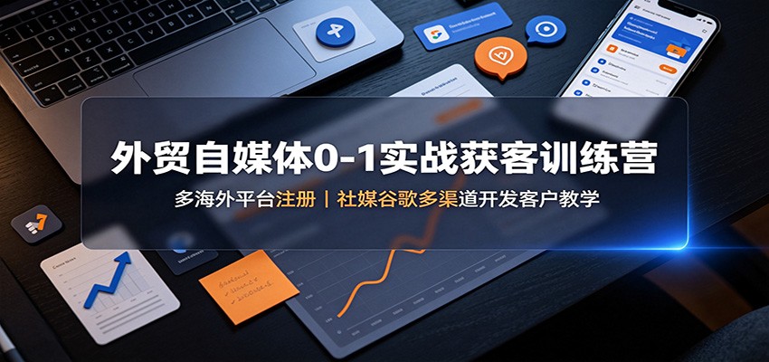 外贸自媒体0-1实战获客训练营：多海外平台注册，社媒谷歌多渠道开发客户教学-创业资源网
