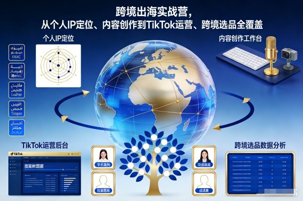 跨境出海实战营,从个人IP定位、内容创作到TikTok运营、跨境选品全覆盖-创业资源网