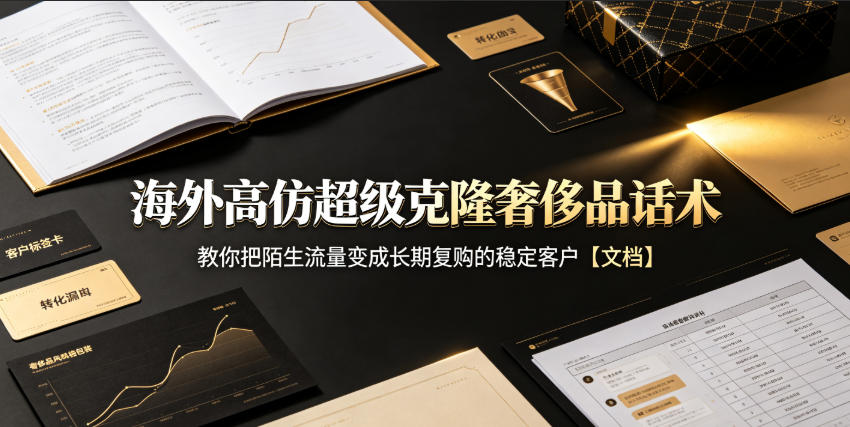 海外高仿超级克隆奢侈品话术，教你把陌生流量变成长期复购的稳定客户【文档】-创业资源网