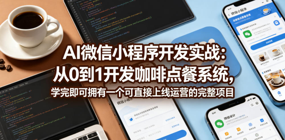 AI微信小程序开发实战:从0到1开发咖啡点餐系统,学完即可拥有一个可直接上线运营的完整项目-创业资源网