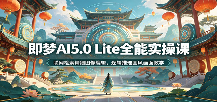 即梦AI5.0 Lite全能实操课：联网检索精细图像编辑，逻辑推理国风画面教学-创业资源网
