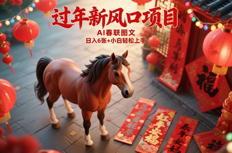 过年新风口项目，用ai春联图文，日入6张+小白轻松上手【揭秘】-创业资源网