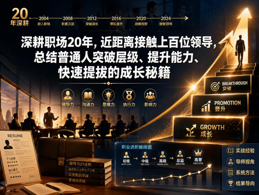 付费文章：深耕职场20年，近距离接触上百位领导，总结普通人突破层级、提升能力、快速提拔的成长秘籍（全网独家干货）-创业资源网