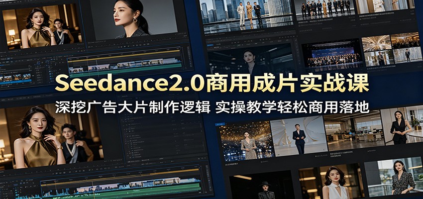 Seedance2.0商用成片实战课：深挖广告大片制作逻辑，实操教学轻松商用落地-创业资源网