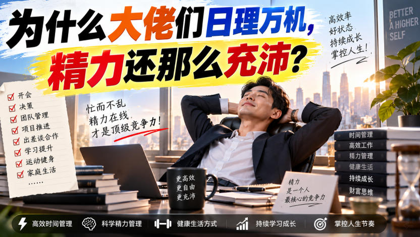 付费文章：为什么大佬们日理万机，精力还那么充沛？-创业资源网