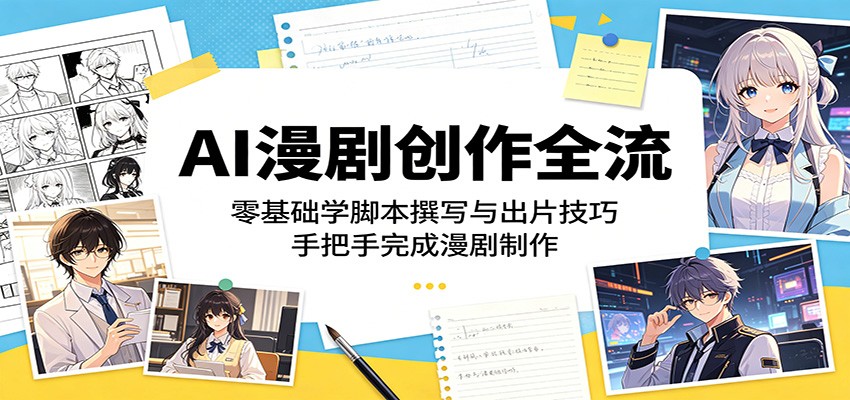 AI漫剧创作全流：零基础学脚本撰写与出片技巧，手把手完成漫剧制作-创业资源网