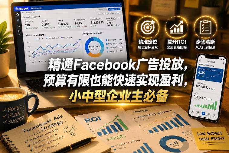 精通Facebook广告投放，预算有限也能快速实现盈利，小中型企业主必备【原创双语字幕】-创业资源网