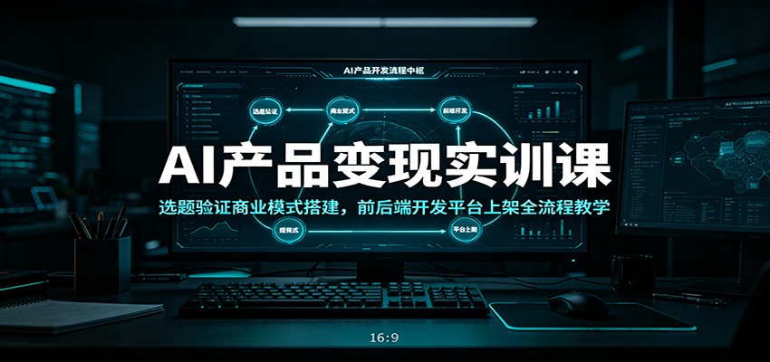 AI产品变现实训课：选题验证商业模式搭建，前后端开发平台上架全流程教学-创业资源网