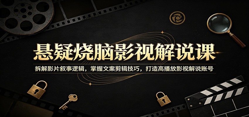 悬疑烧脑影视解说课:拆解影片叙事逻辑,掌握文案剪辑技巧,打造高播放影视解说账号-创业资源网