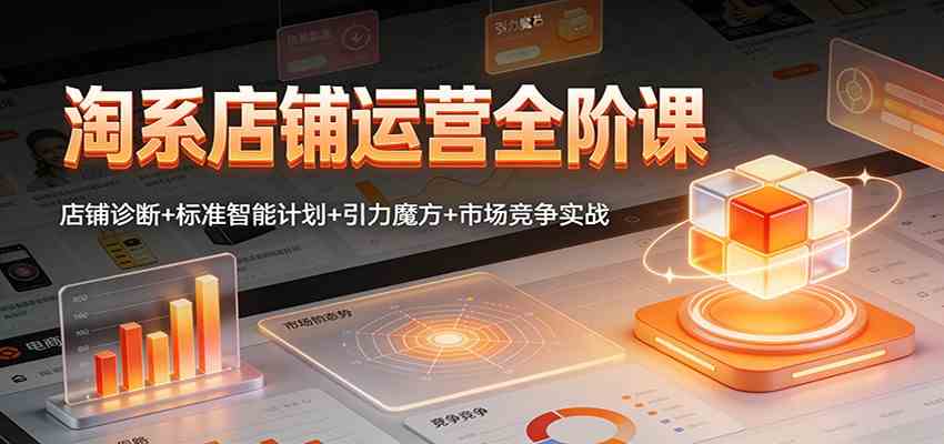 淘系店铺运营全阶课：店铺诊断+标准智能计划+引力魔方+市场竞争实战-创业资源网