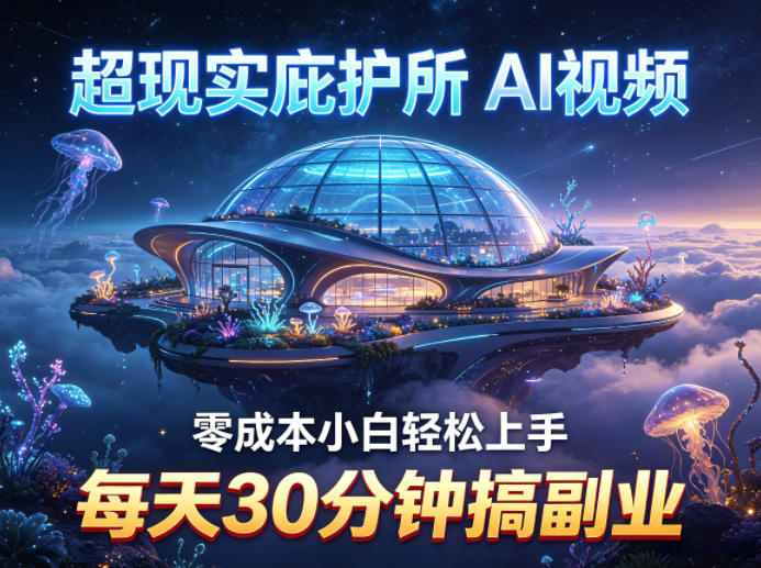 超现实庇护所AI视频项目拆解，零成本小白轻松上手，每天30分钟搞副业-创业资源网