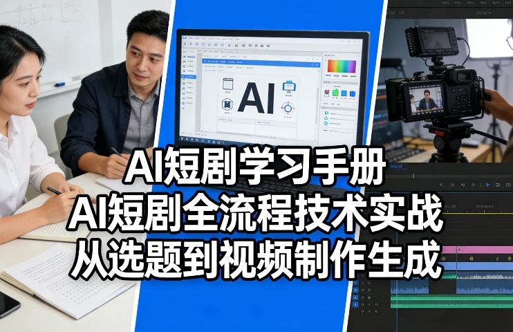 AI短剧学习手册，AI短剧全流程技术实战，从选题到视频制作生成-创业资源网