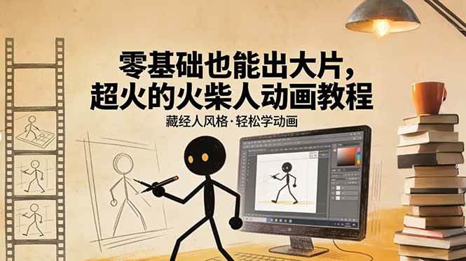 （17464期）零基础也能出大片，超火的火柴人动画教程（藏经人风格）-创业资源网