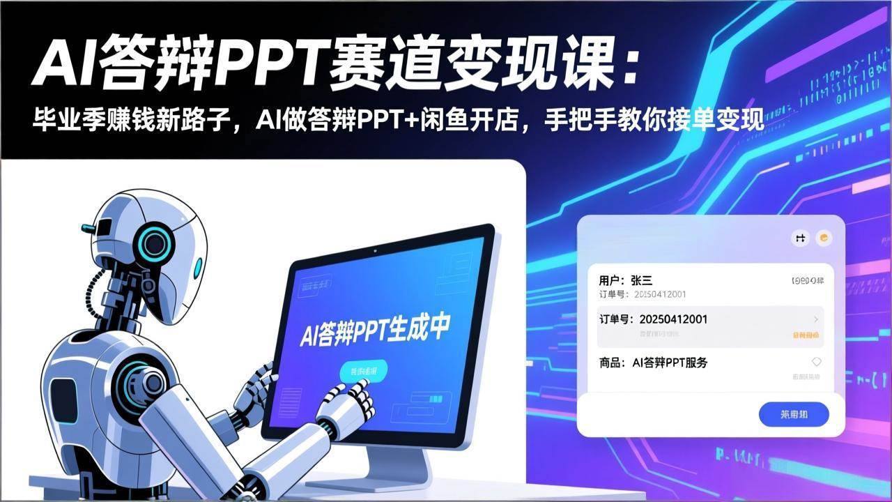 （17546期）AI答辩PPT赛道变现课：毕业季赚钱新路子，AI做答辩PPT+闲鱼开店，手把手教你接单变现-创业资源网