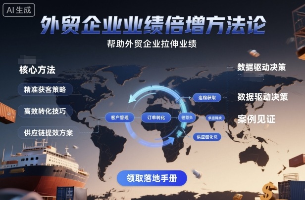 外贸企业业绩倍增方法论,帮助外贸企业拉伸业绩-创业资源网