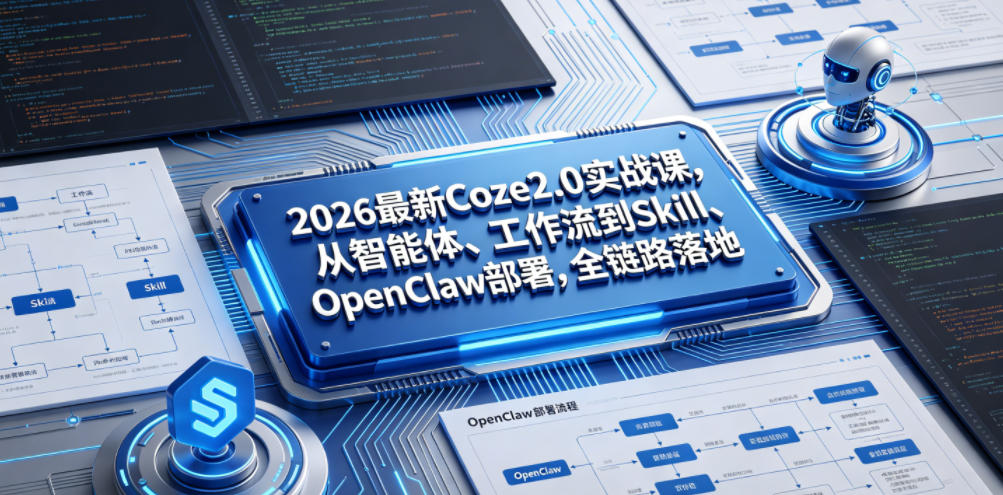 2026最新Coze2.0实战课，从智能体、工作流到Skill、OpenClaw部署，全链路落地-创业资源网
