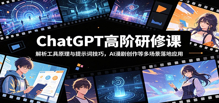 ChatGPT高阶研修课：解析工具原理与提示词技巧，AI漫剧创作等多场景落地应用-创业资源网