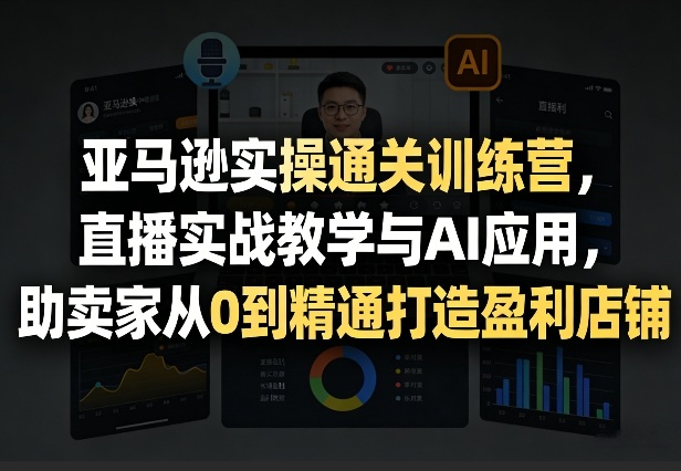 亚马逊实操通关训练营，直播实战教学与AI应用，助卖家从0到精通打造盈利店铺（更新8月8日）-创业资源网