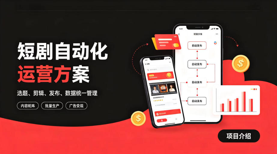 快手全自动短剧矩阵项目｜自动化分发，流量持续变现【揭秘】-创业资源网