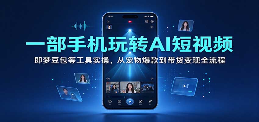 一部手机玩转AI短视频:即梦豆包等工具实操,从宠物爆款到带货变现全流程 一部手机玩转AI短视频:即梦豆包等工具实操,从宠物爆款到带货变现全流程