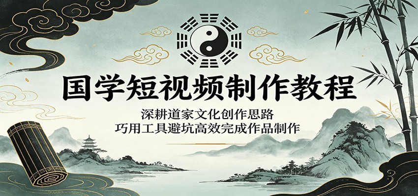 国学短视频制作教程：深耕道家文化创作思路，巧用工具避坑高效完成作品制作-创业资源网