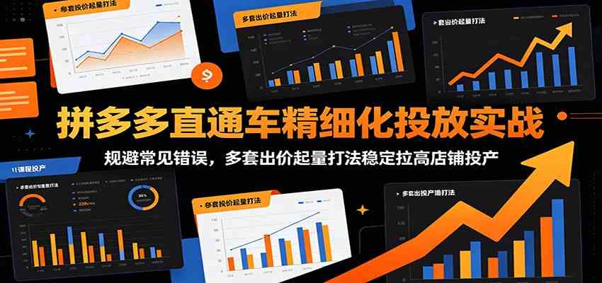 拼多多直通车精细化投放实战：规避常见错误，多套出价起量打法稳定拉高店铺投产-创业资源网