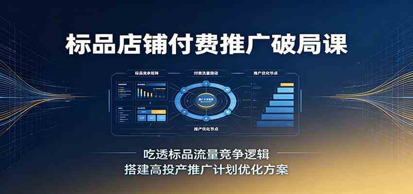 标品店铺付费推广破局课：吃透标品流量竞争逻辑，搭建高投产推广计划优化方案-创业资源网