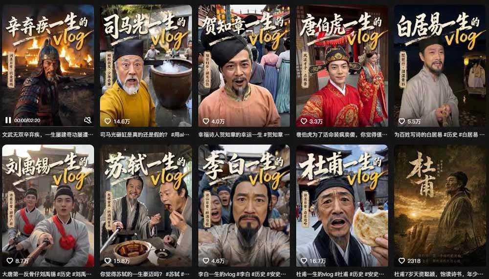 （19758期）历史人物，诗人一生Vlog教学， AI制作丨伙伴计划丨精选收益丨商单收徒 ，新领域红利期，抓紧做-创业资源网