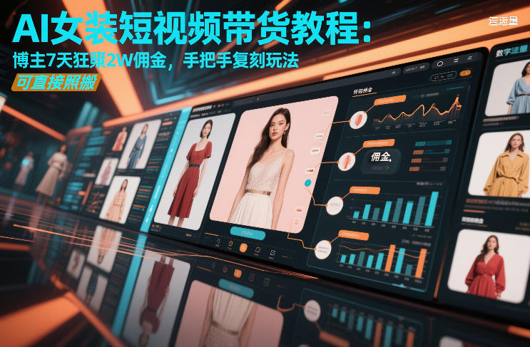 AI女装短视频带货教程：博主7天狂賺2W佣金，手把手复刻玩法，可直接照搬-创业资源网