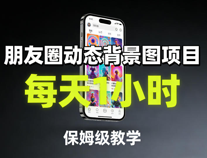 朋友圈动态背景图项目，每天1小时，保姆级教学-创业资源网