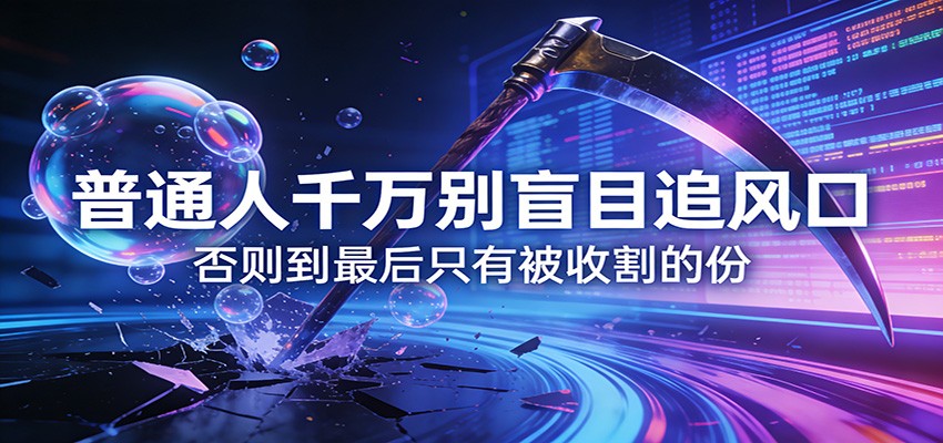 付费文章《通人千万别盲目追风口》否则到最后只有被收割的份-创业资源网