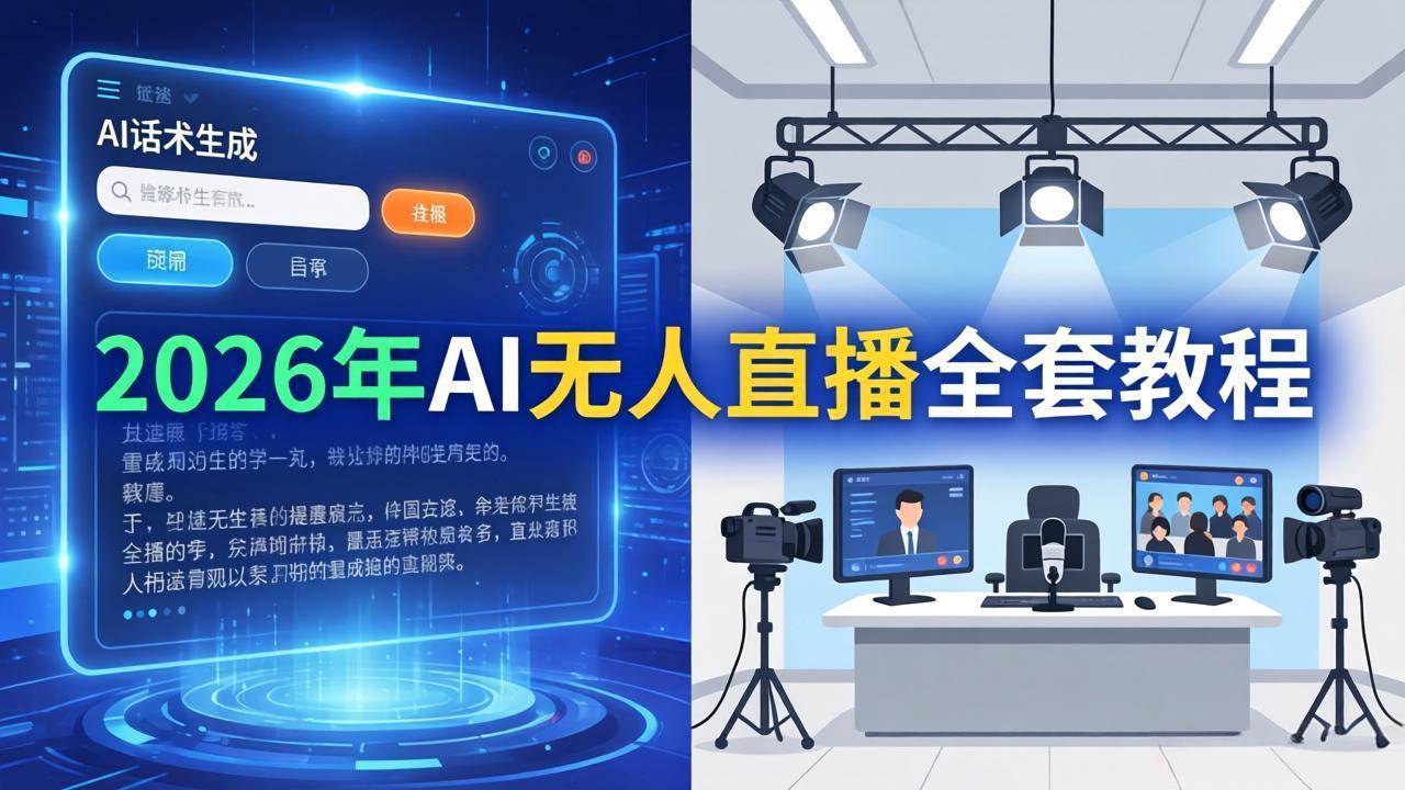 （17953期）2026年AI无人直播全套教程：OBS安装+软件配置+直播间搭建+话术生成+一键开播实操-创业资源网