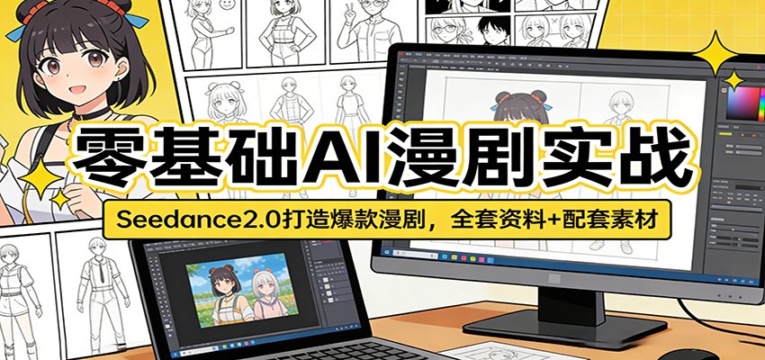 零基础AI漫剧实战:Seedance2.0打造爆款漫剧,全套资料+配套素材-创业资源网