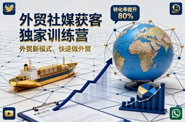 外贸社媒获客独家训练营，外贸新模式，快速做外贸（更新26年3月）-创业资源网