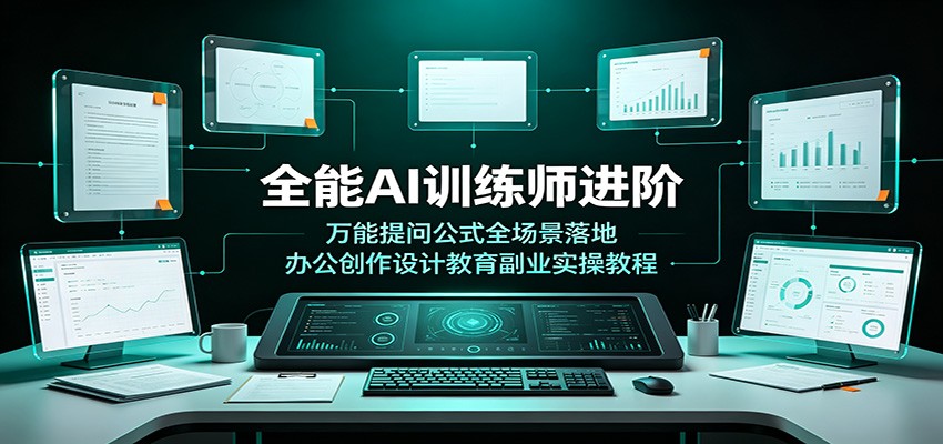 全能AI训练师进阶：万能提问公式全场景落地，办公创作设计教育副业实操教程-创业资源网