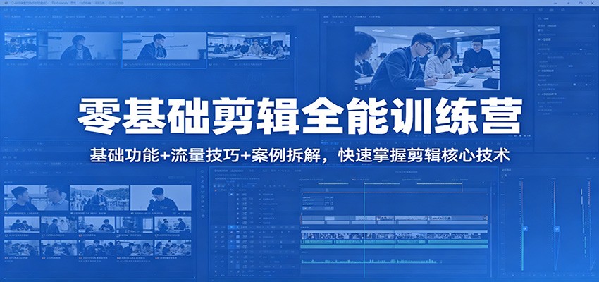 零基础剪辑全能训练营：基础功能+流量技巧+案例拆解，快速掌握剪辑核心技术-创业资源网
