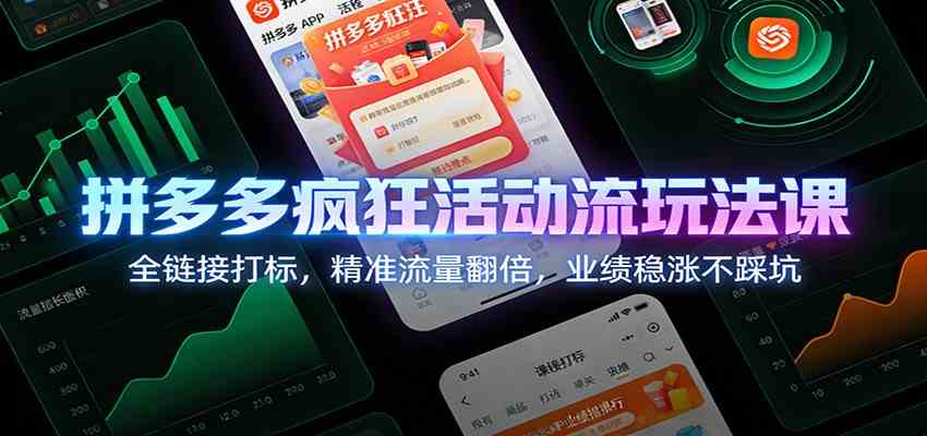 拼多多疯狂活动流玩法课：全链接打标，精准流量翻倍，业绩稳涨不踩坑-创业资源网