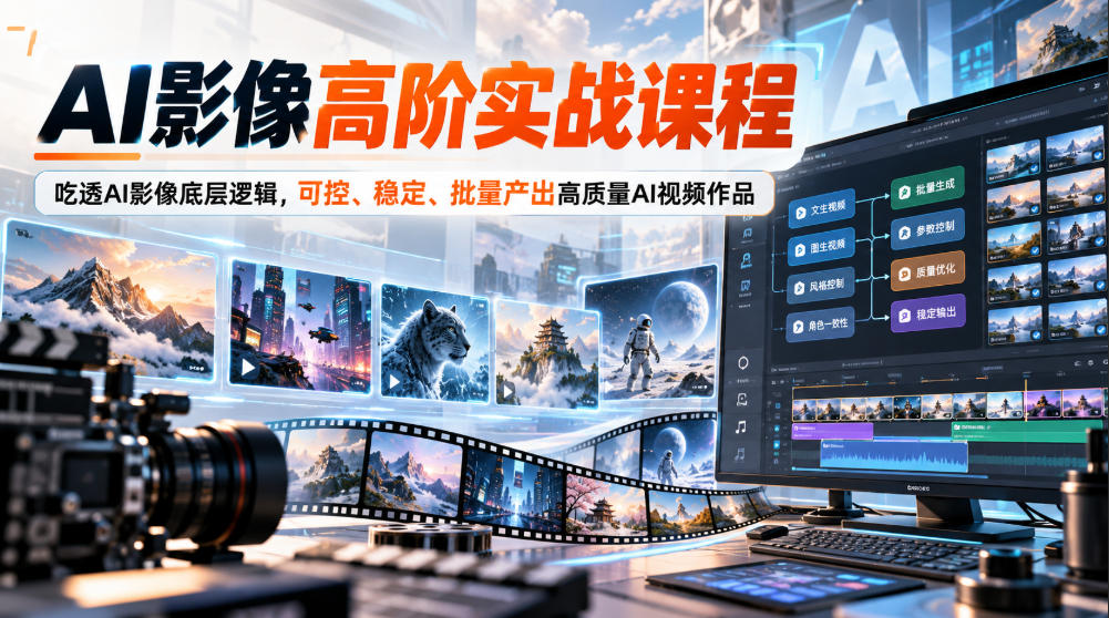 AI影像高阶实战课程，吃透AI影像底层逻辑，可控、稳定、批量产出高质量AI视频作品-创业资源网