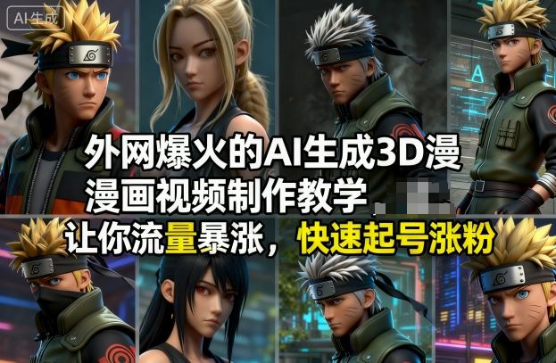 外网爆火的AI生成3D漫画视频制作教学，让你流量暴涨，快速起号涨粉！-创业资源网