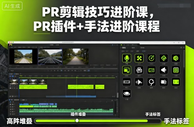 PR剪辑技巧进阶课,PR插件+手法进阶课程-创业资源网